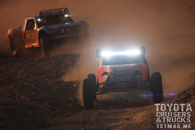 Trophy Trucks speed across the Baja California desert